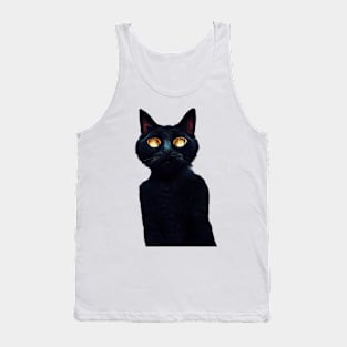 Black cat Drawing Tank Top